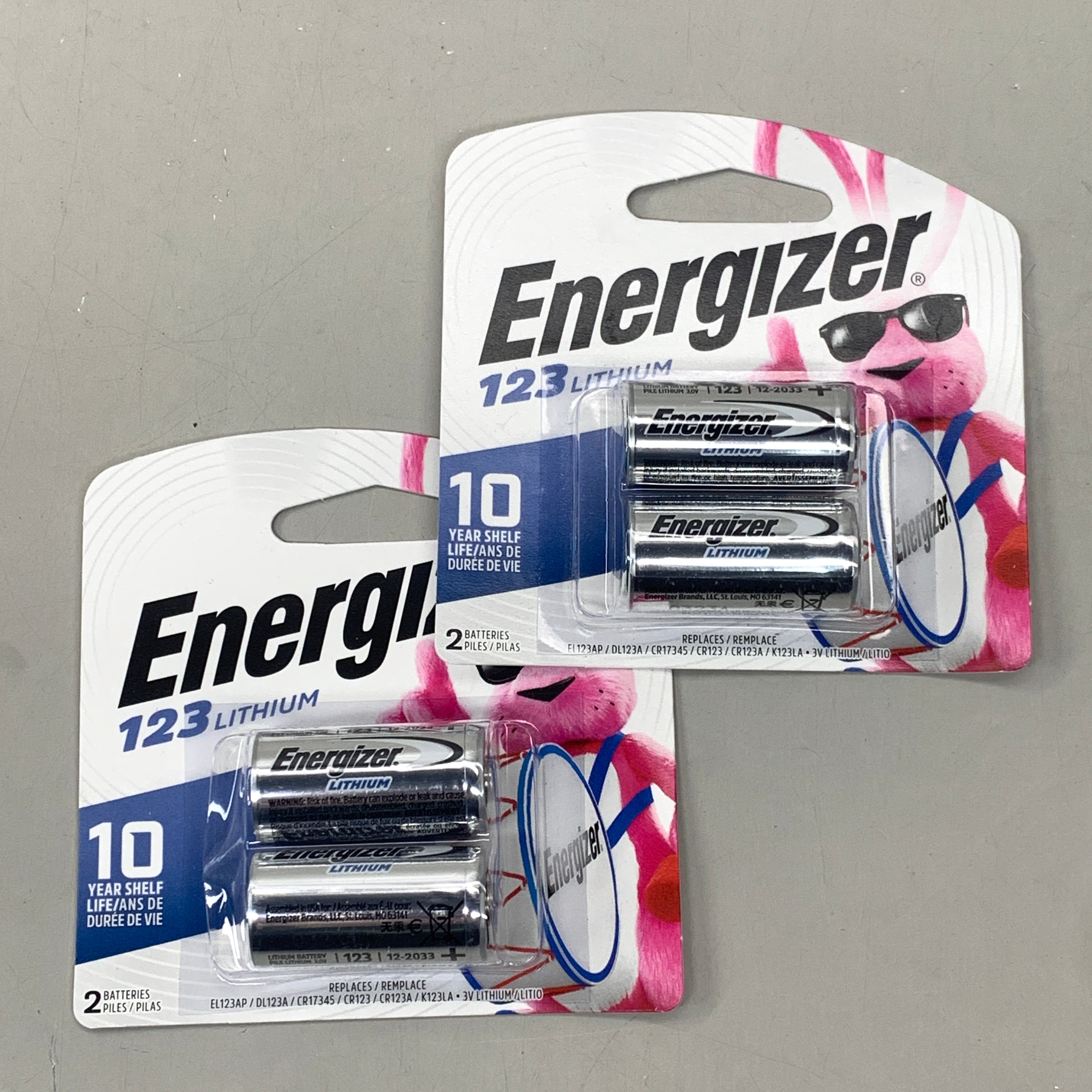 ENERGIZER (2 PACK, 4 Total Batteries) Lithium 123 3 V 1.5 mAh Camera Battery EL123APB2