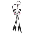 Cartoon Panda One Drag Three Data Wires Cute Keychain Panda Three in One Fast Charging Mobile Phone Charging Cable