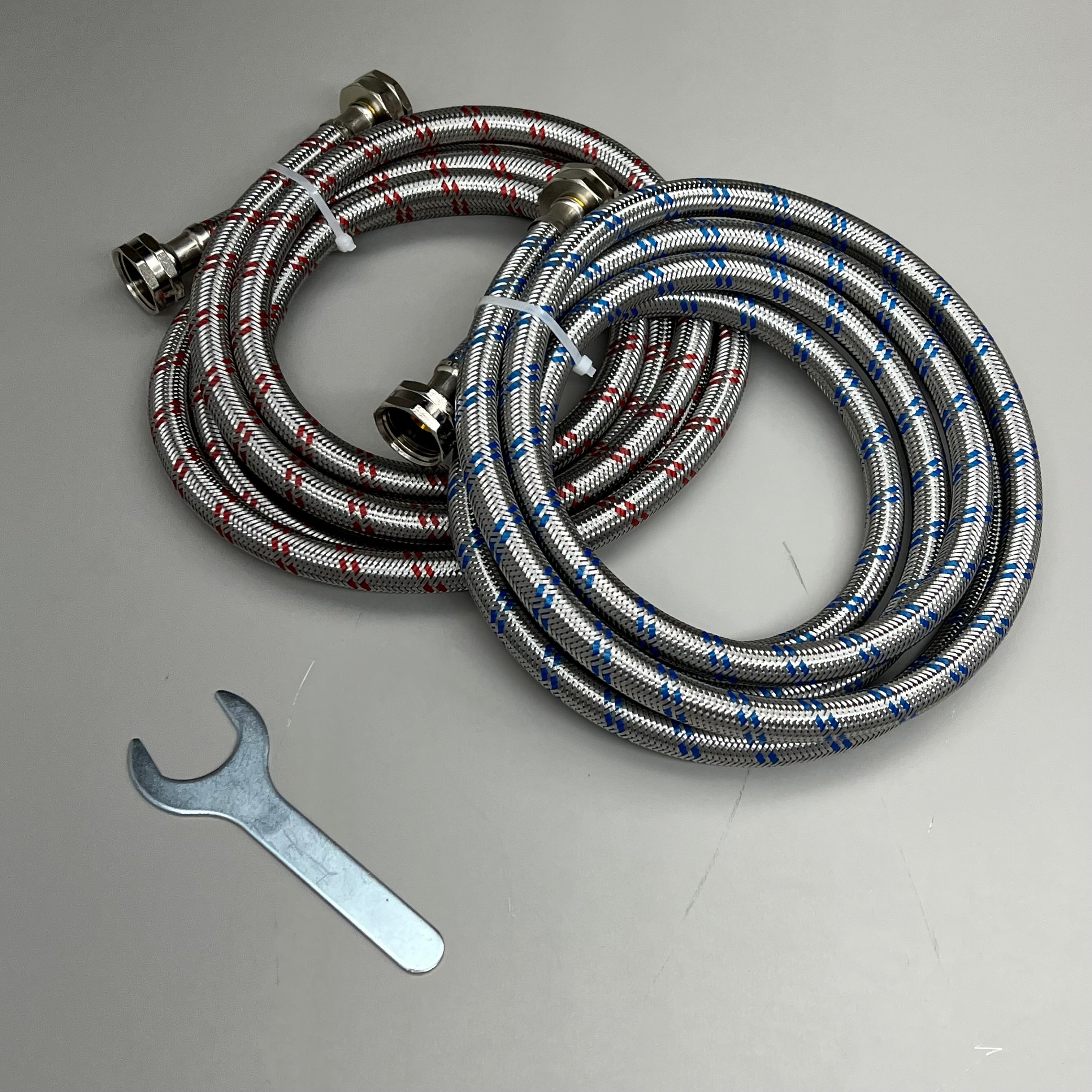 HIPPOHOSE Stainless Steel Braided Washer Machine Hose Single Sides 90 Degree Elbow Fits all Models 10ft X0037DH64B