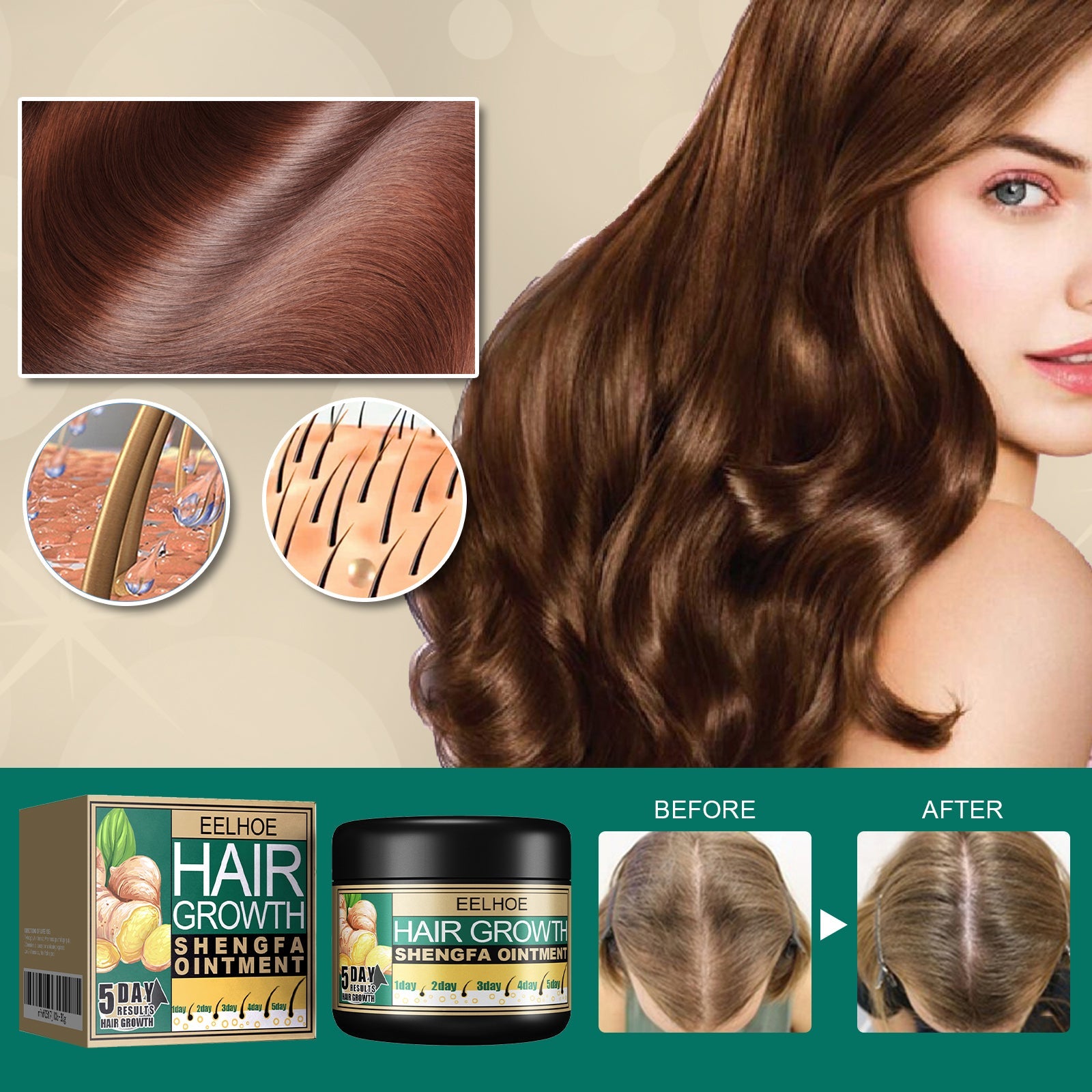 Ginger Hair Care Cream Nourishing, Soft, Nourishing And Repairing Dry Scalp Massage Cream