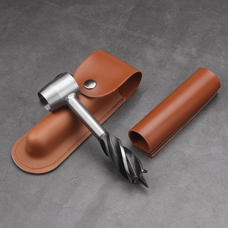 Outdoor Survival PU Punching Tool Wood Drill Birch Water Intake Outdoor Stainless Steel Drill Bit Support Drill Set