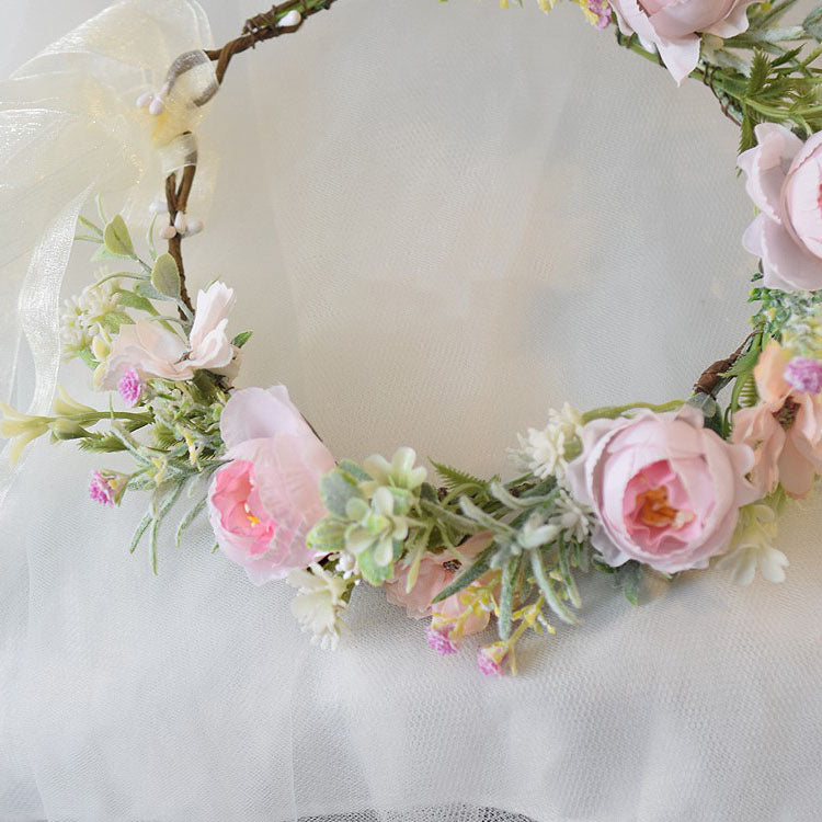 Mori Flower Bridal headdress garland modeling headdress photo wedding dress hair accessories Bridesmaid accessories holiday head