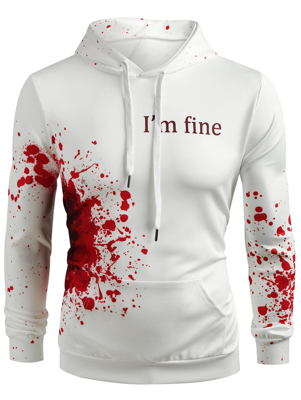 Halloween Inspired Spatter Letter Pattern Casual Pullover Hoodie