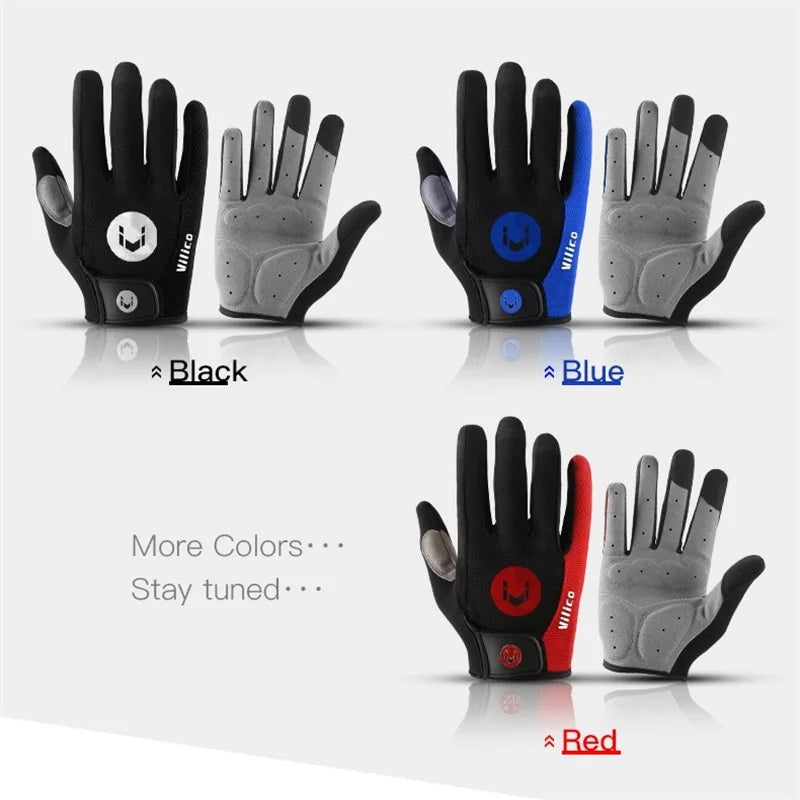 Men and women outdoor cycling windproof and cold proof motorcycle electric bike full finger touch screen anti slip gloves