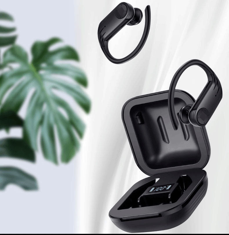 B1 TWS Bluetooth Earphones 5.0 Sports Sweatproof Hanging Ear with LED Digital Wireless Earphones Private Model