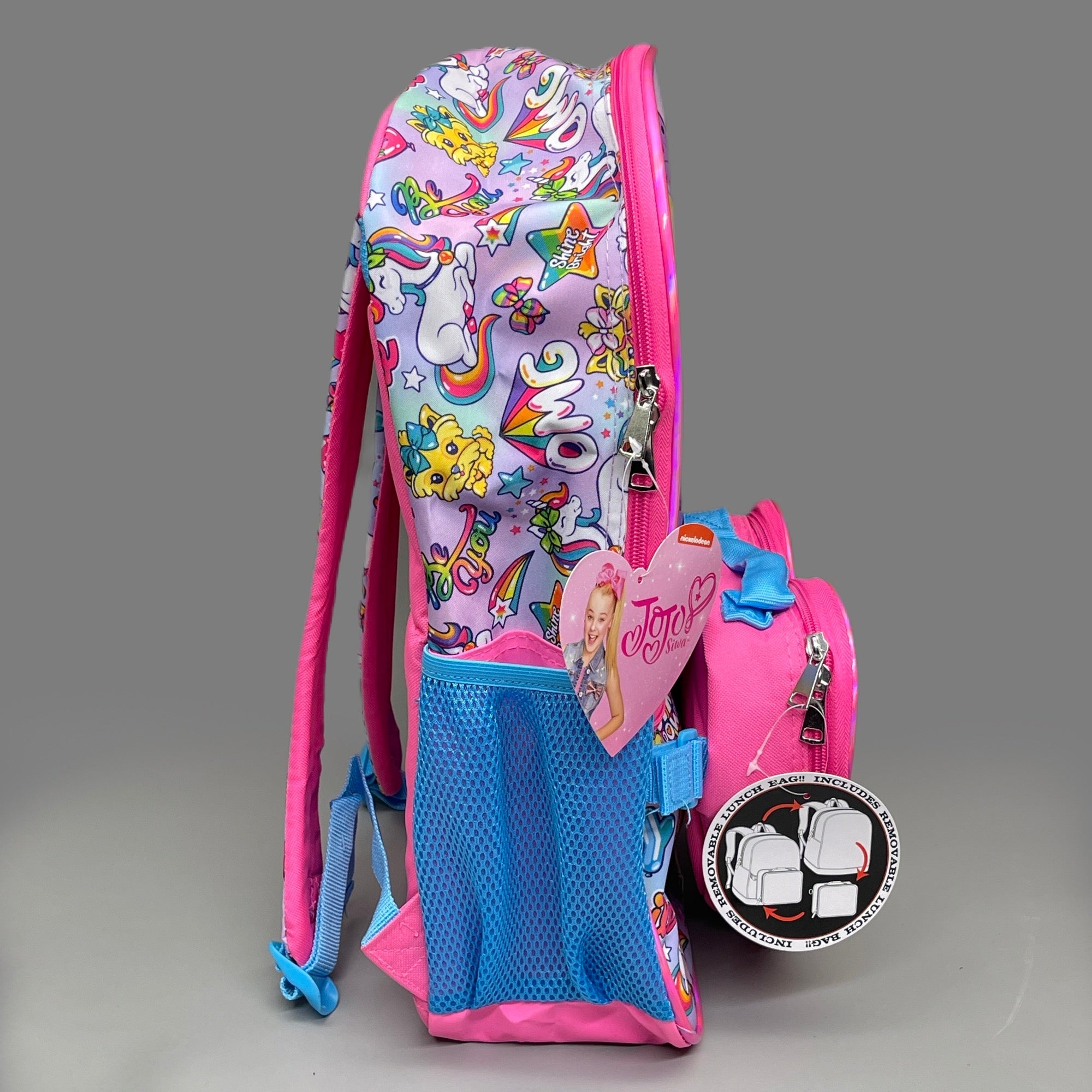 ACCESSORY INNOVATIONS JOJO Siwa Nickelodeon “Be You” Backpack & Lunch Bag Pink