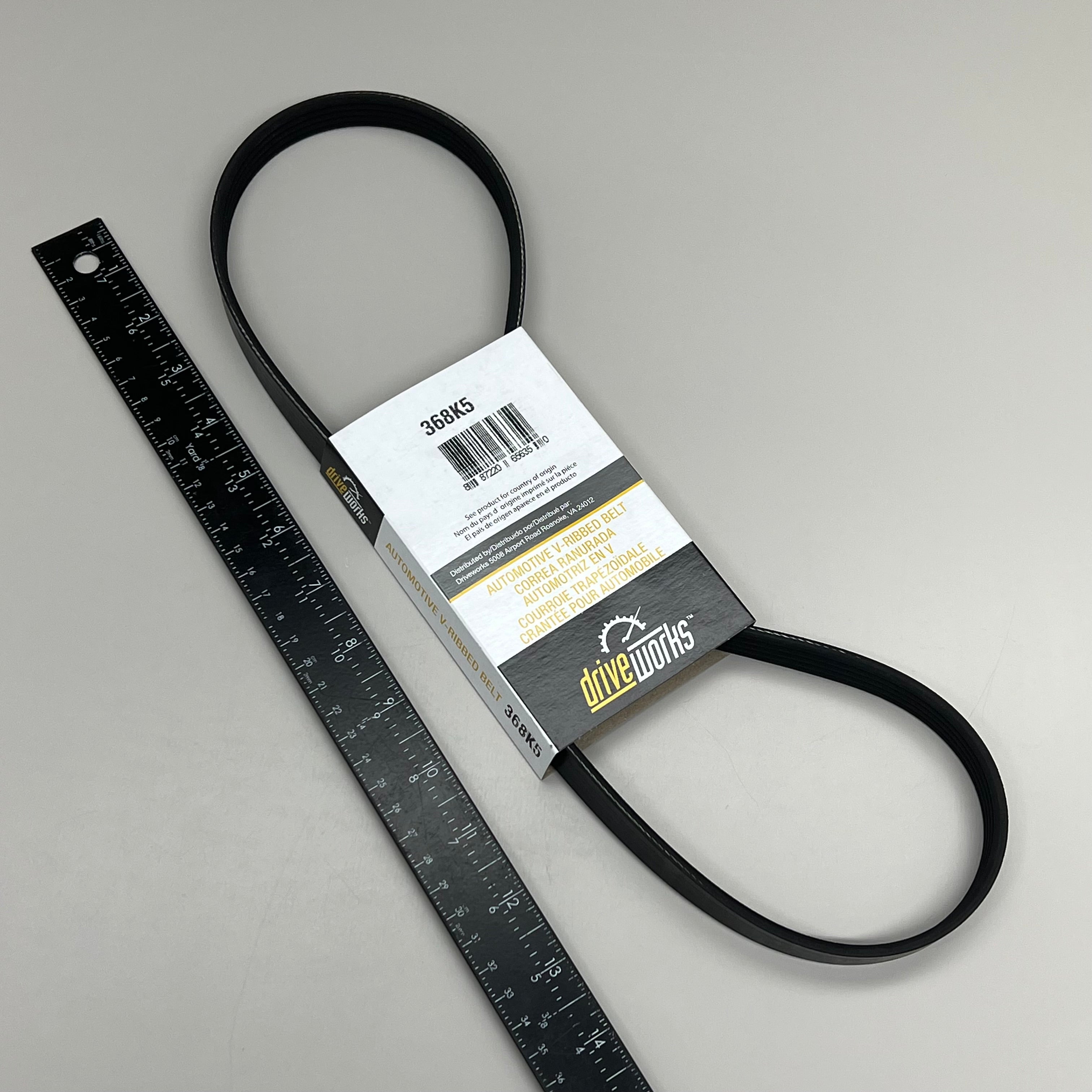 DAYCO Poly Rib Belt Serpentine Belt 36.81" Long Belt Length 36.811" EPDM 368K5