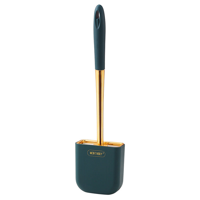 Luxury Toilet Brush Wall Mounted Holder Silicone Flat Head Cleaning Brush Corner Gap Cleaner