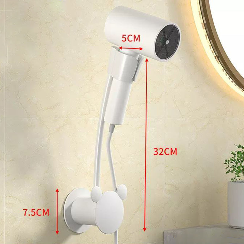 Punch-Free Hair Dryer Rack Wall-Mounted Hand-Held Rotating Lazy Bracket Bathroom
