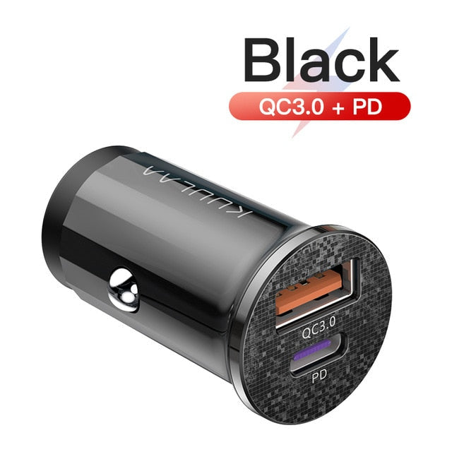 KUULAA Quick Charge 4.0 48W QC PD 3.0 Car Charger for Samsung S10 9 Fast Car Charging for Xiaomi iPhone Mobile Phone USB Charger