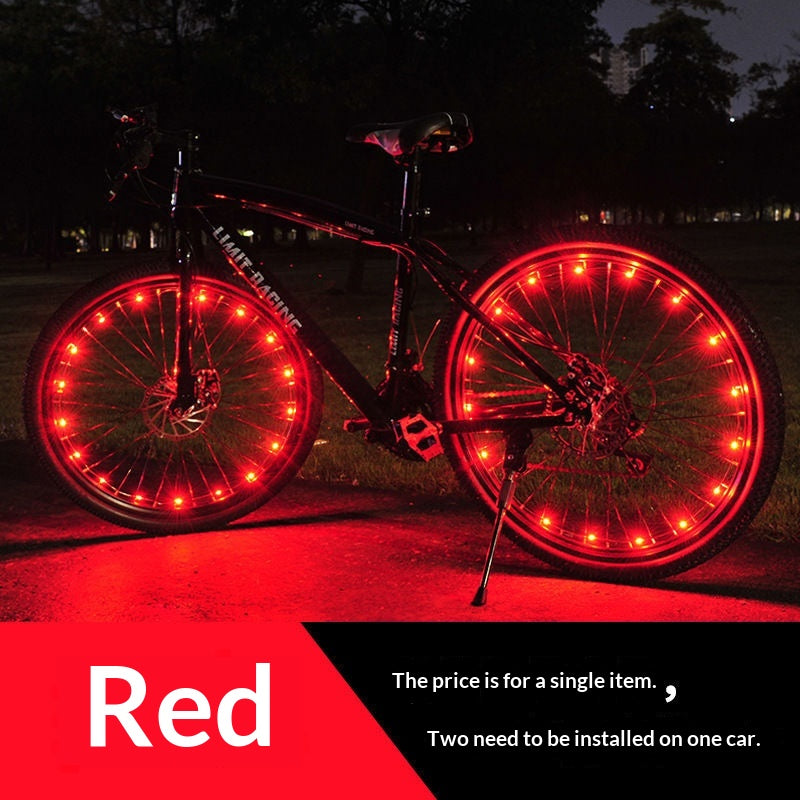 20 LED Bike Cycling Rim Lights Wheel Spoke Light String Strip Lamps Waterproof Bicycle Light Decoration Accessories Waterproof LED Bike Spoke Lights For Adult Bike Beautiful Night Bike Decoration