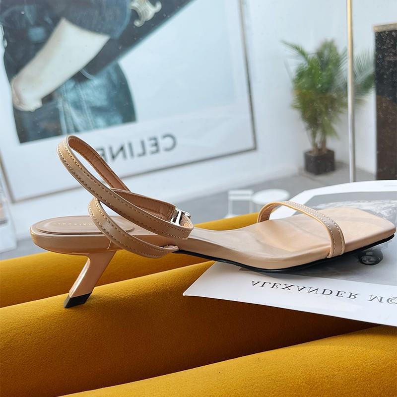 Colorful Women Sandals Slides Slippers Square Open Toe Slip On Thin Mid Heels Pumps Casual Narrow Band Open Toe Sandals Flip Flops Slip On Fashion Dress Heels Back High Heel Slide Slipper