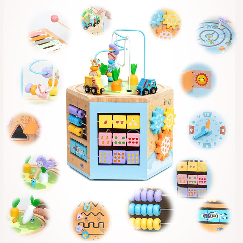CPC CE Wooden Multi-functional Bead Maze Busy Box Treasure Chest