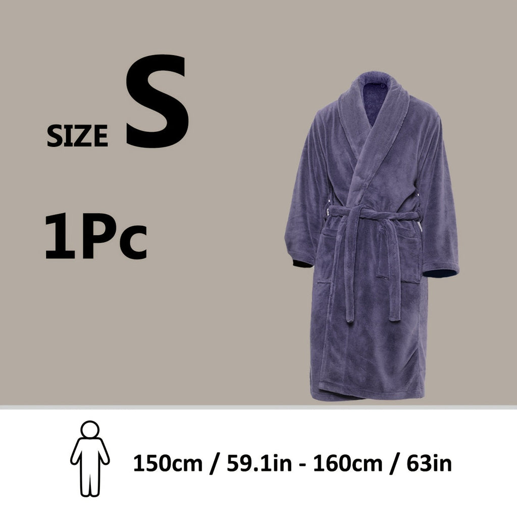 Unisex Extra Warm Coral Fleece Bathrobe Mens and Women Adult Robes for Your Bathroom Bath Towel Bedroom Shawl Collar Robes, Valentines gift for lovers