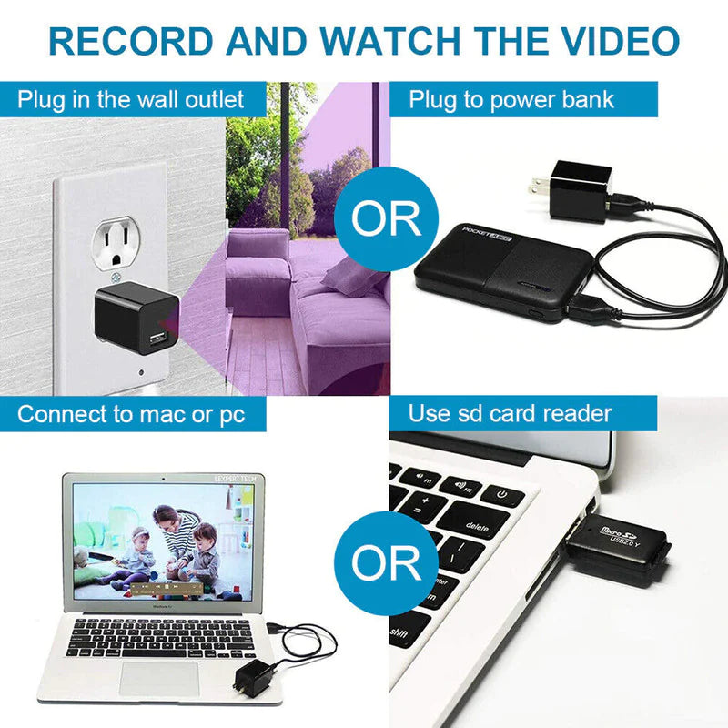 Mini Hidden Camera Home Security Nanny Cam Full HD 1080P DVR Night Vision No Audio