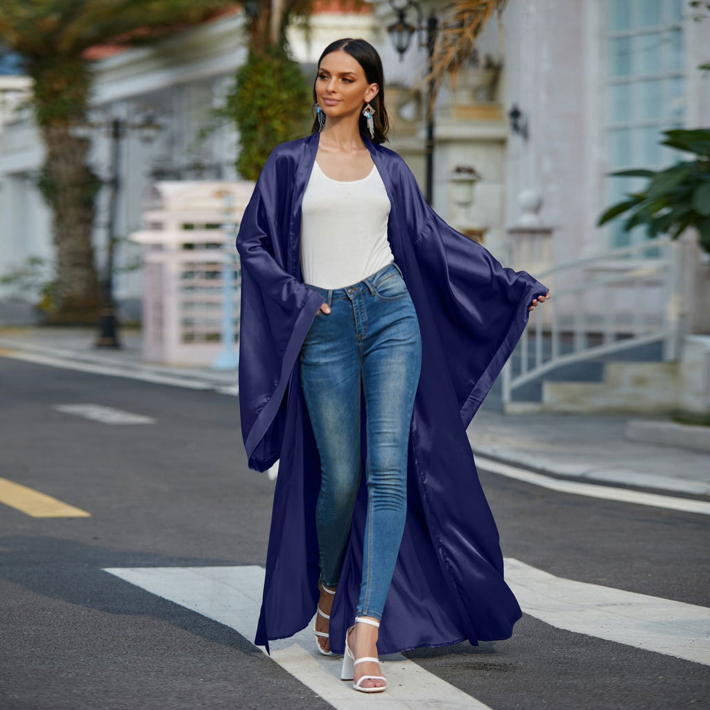Women's Casual Wide Sleeve Plus Size Cardigan Robe