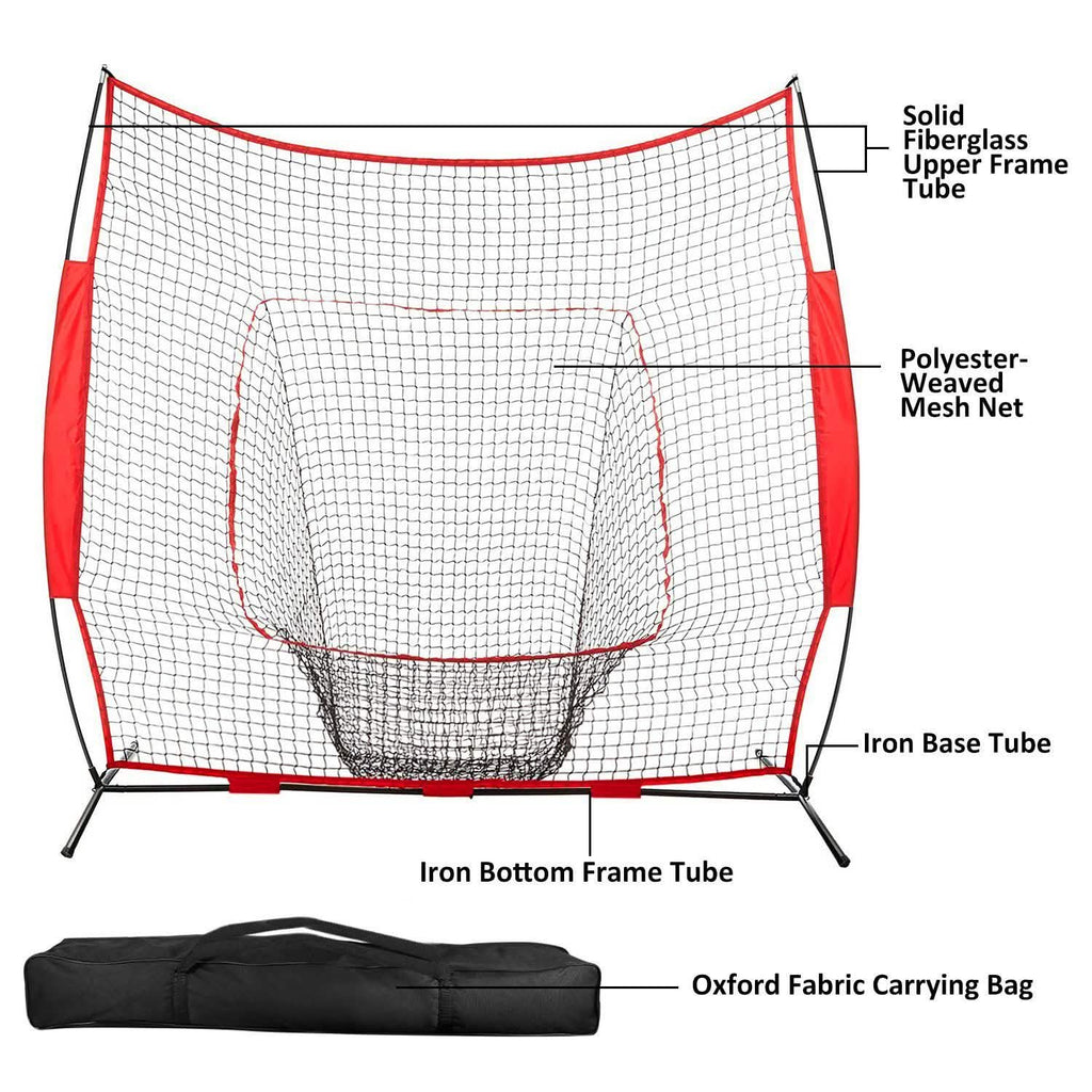 7x7ft Training Net with Bow Frame Carrying Bag for Solo Team Training