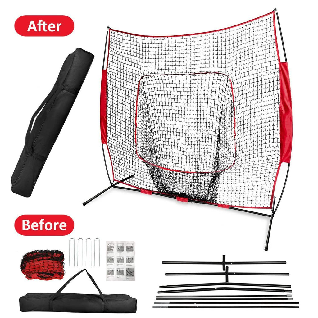 7x7ft Training Net with Bow Frame Carrying Bag for Solo Team Training