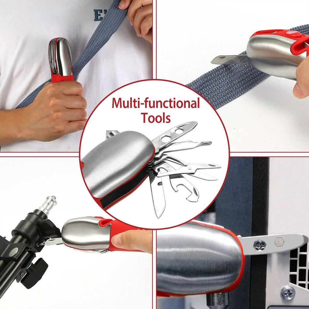 8-in-1 Multi-Tool Hammer Zoomable Emergency Flashlight