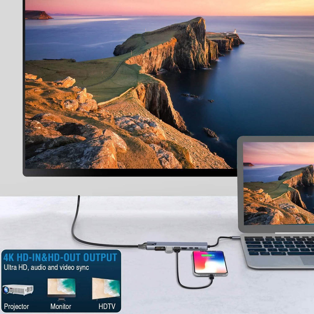 8-in-1 USB Hub Adapter with Ethernet