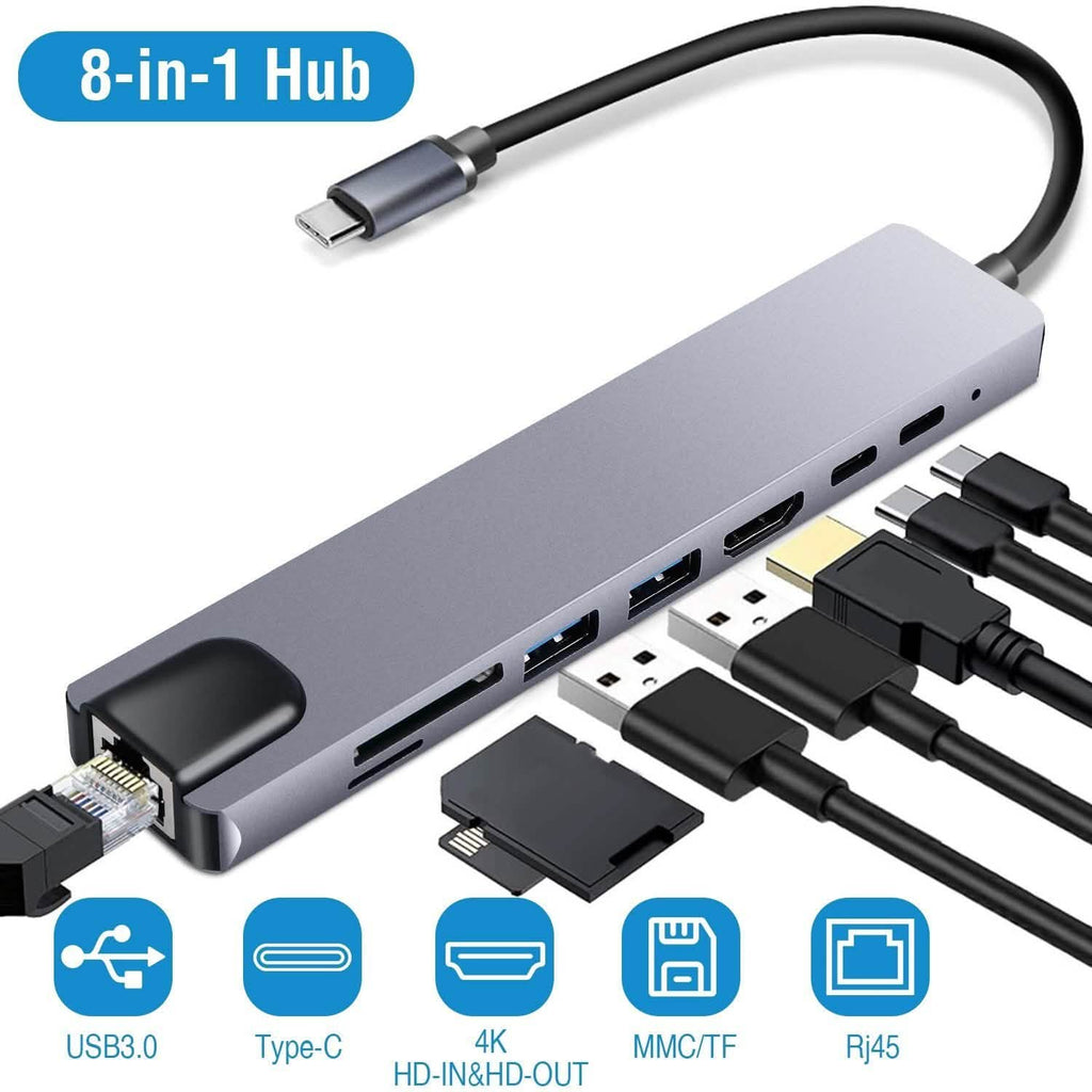 8-in-1 USB Hub Adapter with Ethernet