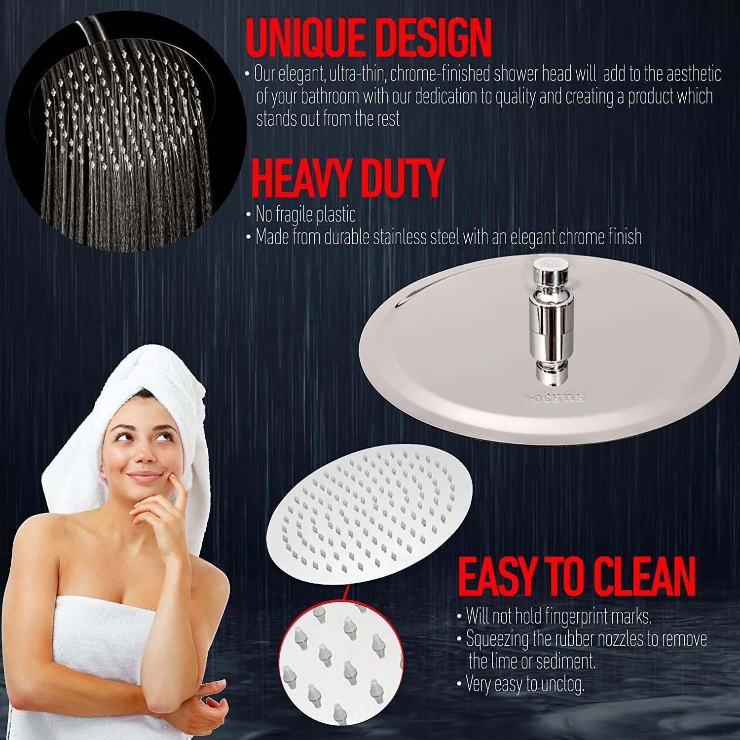 8-Inch Rainfall Shower Head