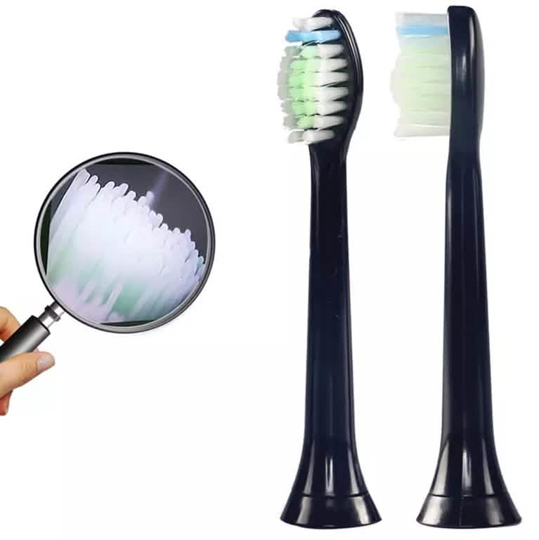 8-Pack: Black Replacement Electric Toothbrush Heads for Philips Sonicare