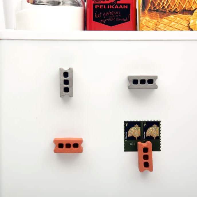 8-Pack: Multicolored Kikkerland Cinder Block Magnets