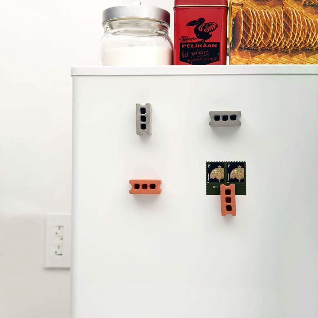8-Pack: Multicolored Kikkerland Cinder Block Magnets