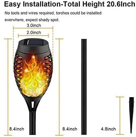 8-Pack: Solar Torch Light with Flickering Flame