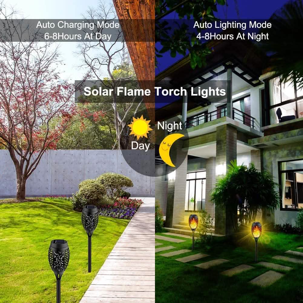 8-Pack: Solar Torch Light with Flickering Flame