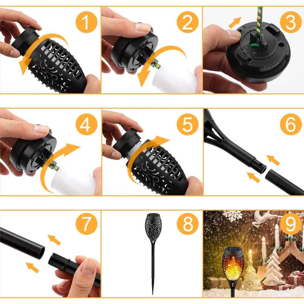 8-Pack: Solar Torch Light with Flickering Flame