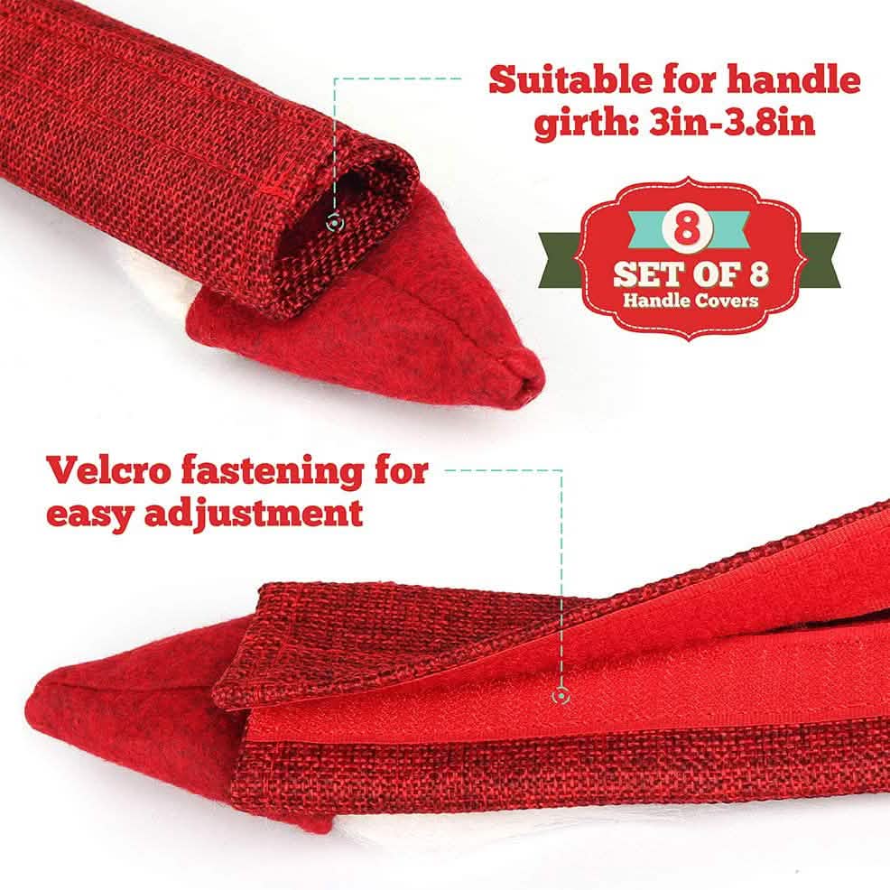 8-Piece: Gnome Christmas Refrigerator Handle Covers Set