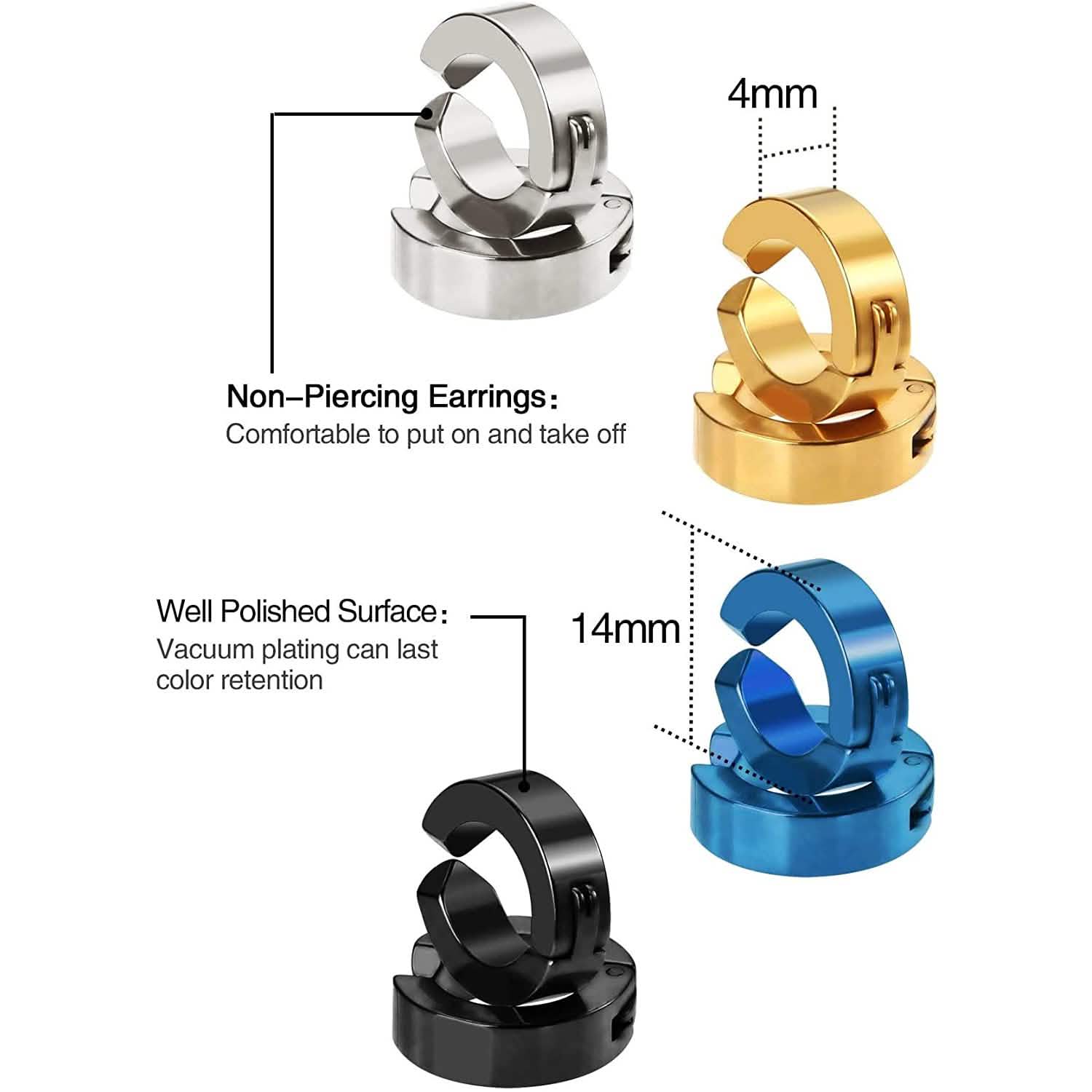 8-Piece: Mudder Non-Pierced Earring Clip