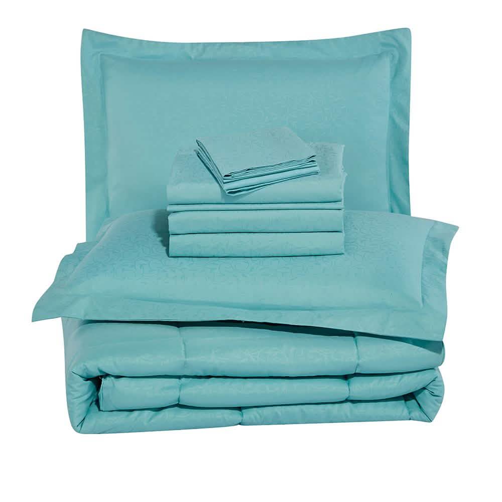 8-Piece: Plazatex Vine Microfiber Comforter Bed in A Bag Set