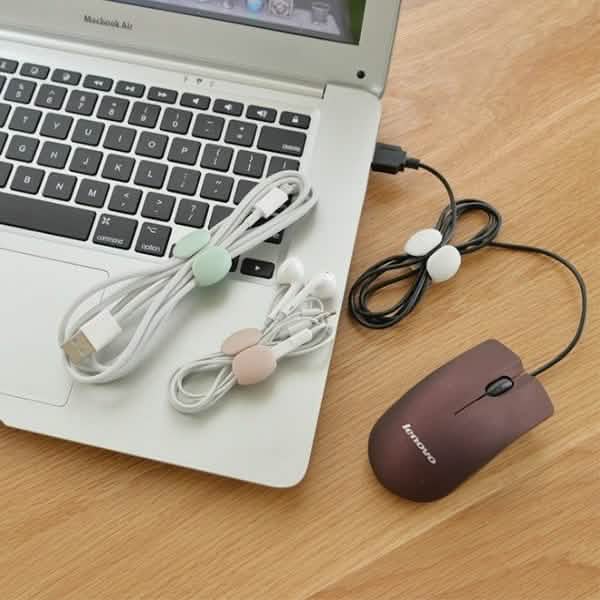 8-Piece: Portable Reusable Cable Clips Organizer
