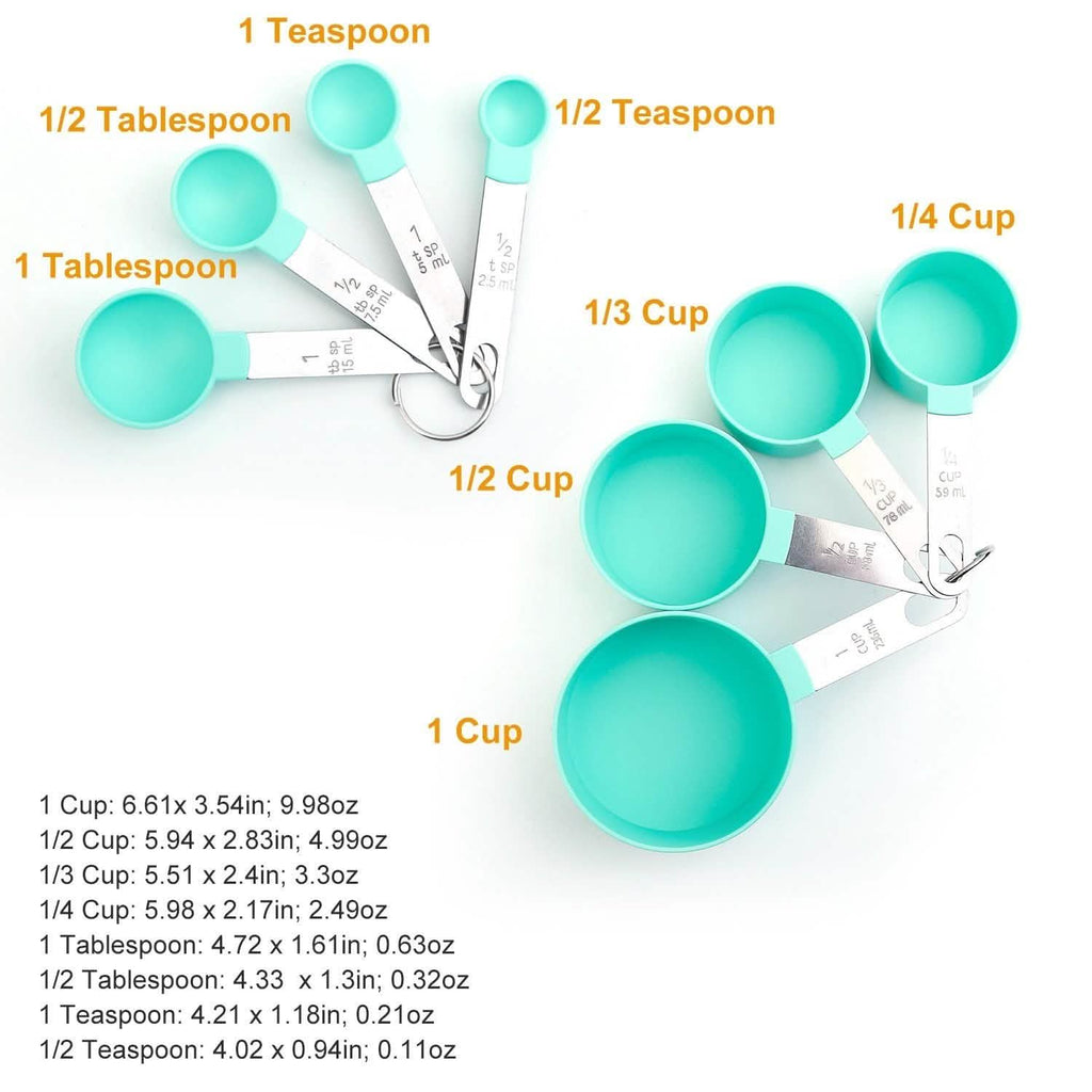 8-Piece Set: Plastic Measuring Spoon Cups