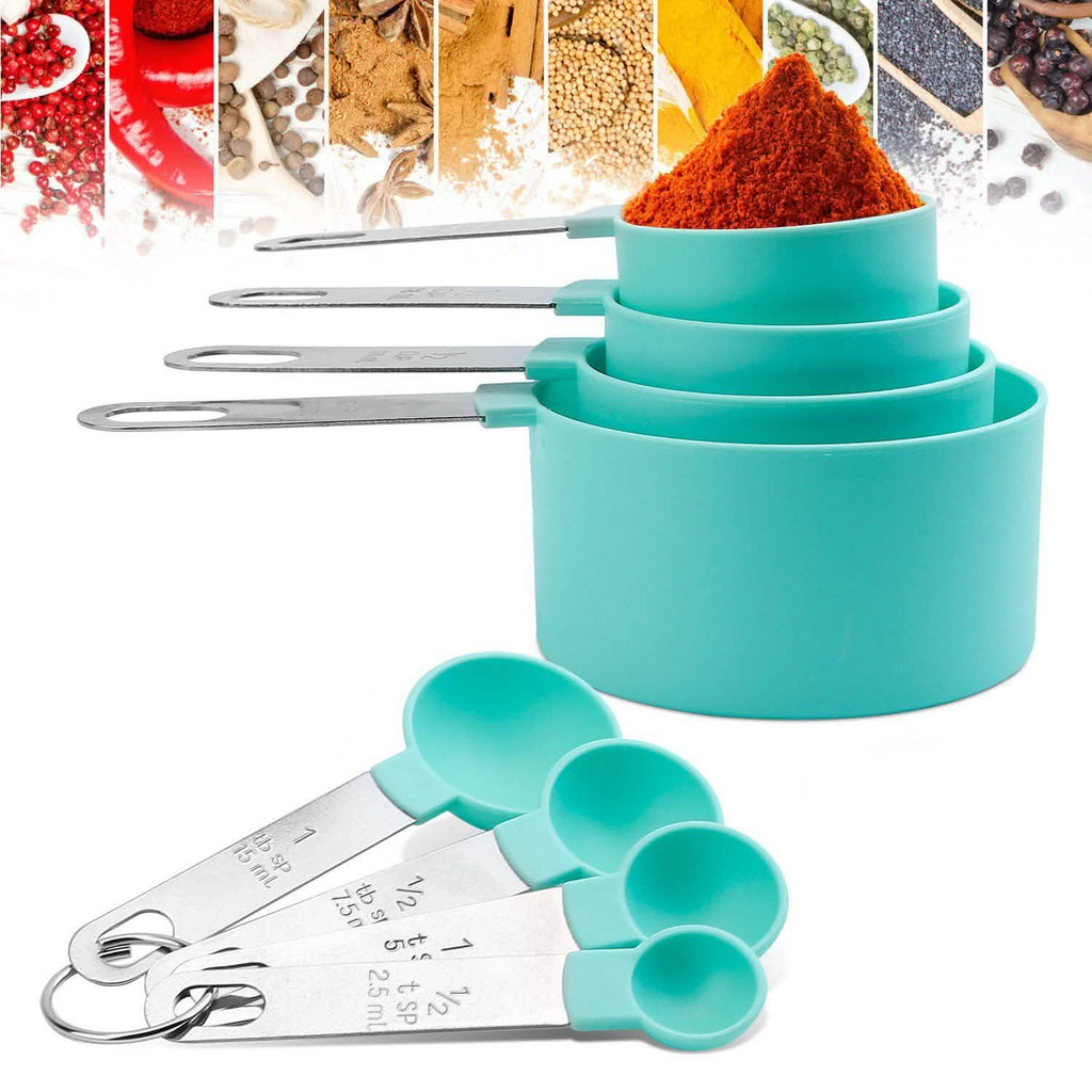 8-Piece Set: Plastic Measuring Spoon Cups