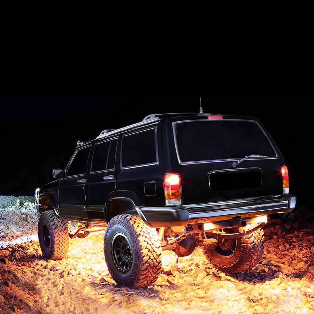 8-Pieces: Auto RGB LED Rock Light Kit