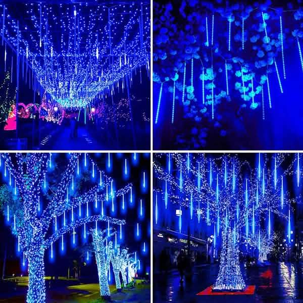 8-Pieces: Waterproof LED Meteor Shower Rain Lights