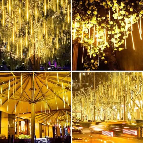 8-Pieces: Waterproof LED Meteor Shower Rain Lights