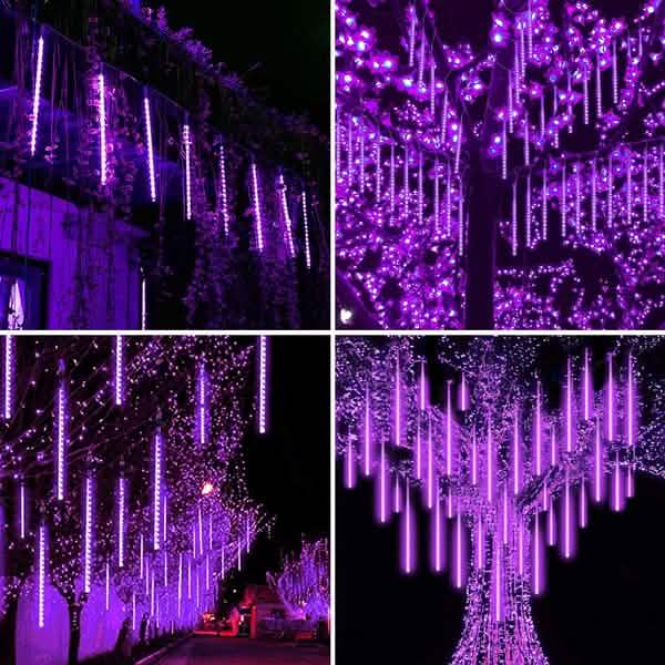8-Pieces: Waterproof LED Meteor Shower Rain Lights