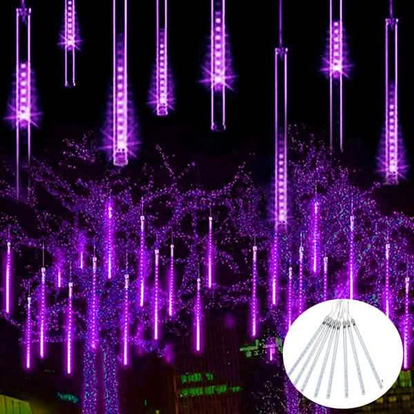 8-Pieces: Waterproof LED Meteor Shower Rain Lights