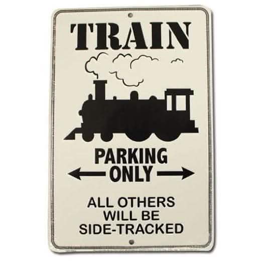 8" x 12" Metal Parking Sign Flagline Train Parking Only