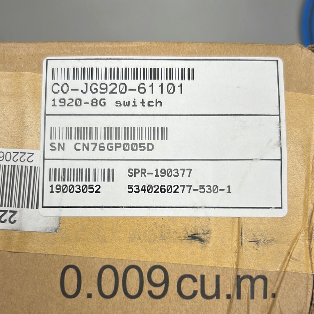 HEWLETT PACKARD JG920A 1920-8 Port  8Gigabit  2 SFP Switch with Mounting Brackets