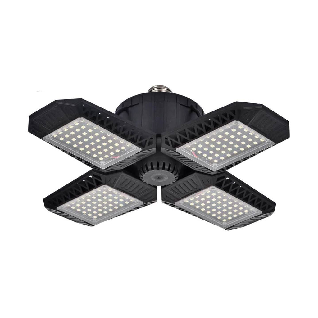 80W Deformable LED Garage Ceiling Lights with 4 Adjustable Panels