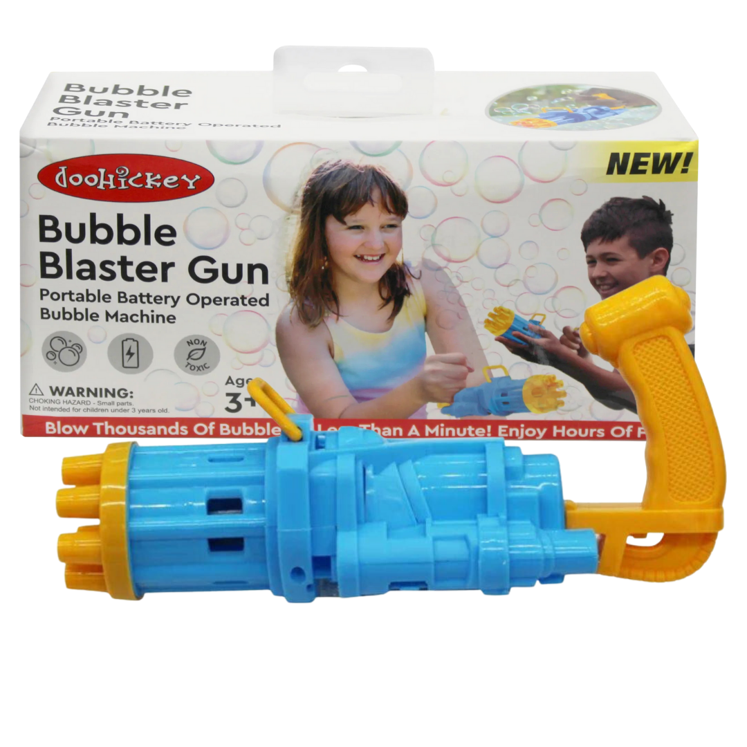 DooHickey Bubble Blaster Gun with Solution (Blue/Yellow)