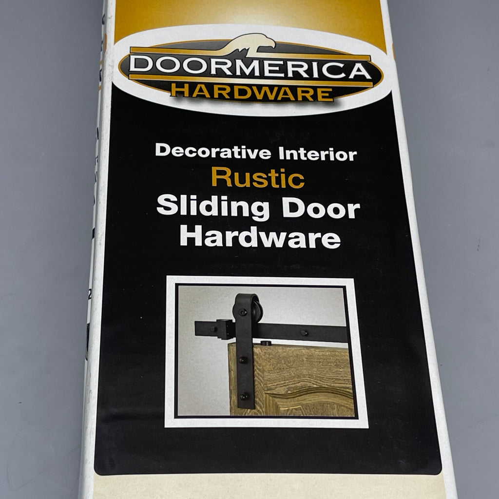 DOORMERICA American Rustic Sliding Barn Door Hardware Black 80" (for 36" Doors) MININDKIT