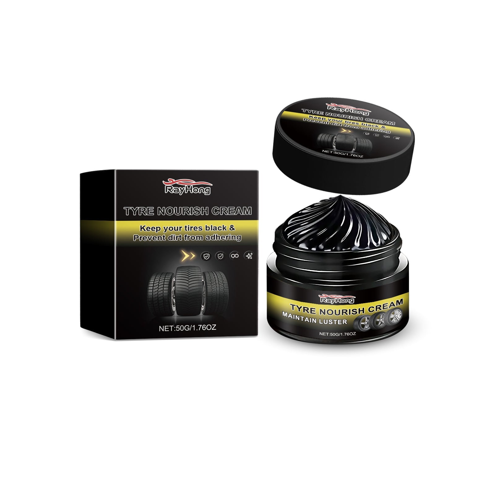 Rayhong Car Tire Retreading Wax, Durable Protection Against Dirt Tire Aging Dust Polishing Wheel Retreading Wax