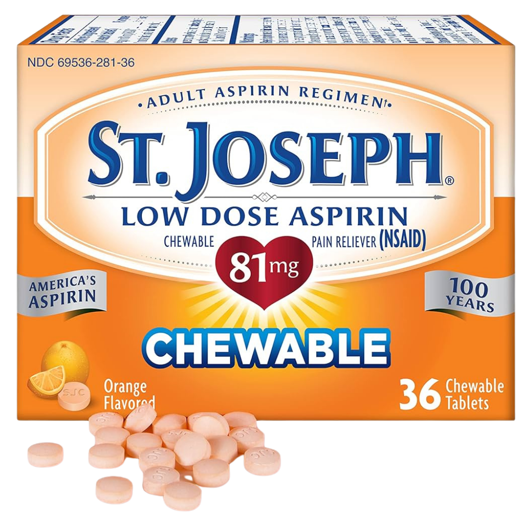St. Joseph Low Dose Aspirin 81mg Chewable Orange Flavor (36 ct)